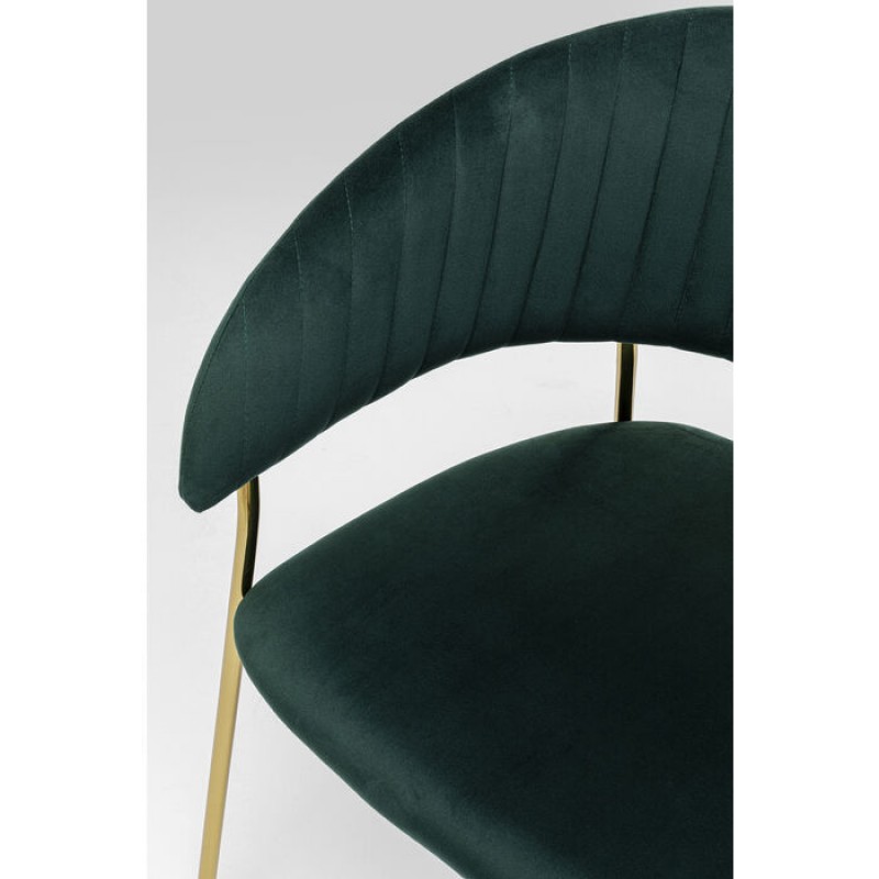 Chair with Armrest Belle Velvet Green